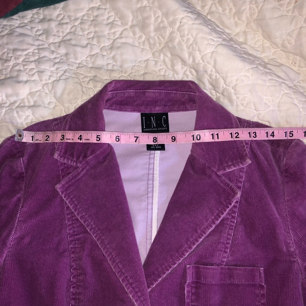 INC INTERNATIONAL CONCEPTS CORDUROY JACKET SIZE S MAUVE VIOLET COLOR - Picture 12 of 16